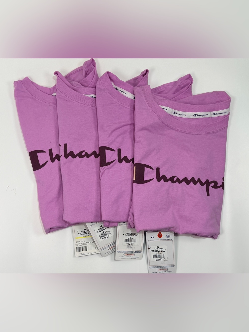 Champion Women's Plus Size Cropped Tee Lot - Paper Orchid - 4 Shirts NWT (2X)